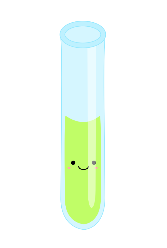 Kawaii test tube with liquid