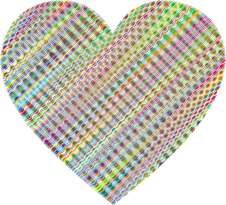 Prismatic Wavy Heart No Background