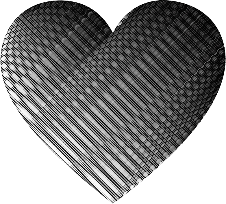 Grayscale Wavy Heart