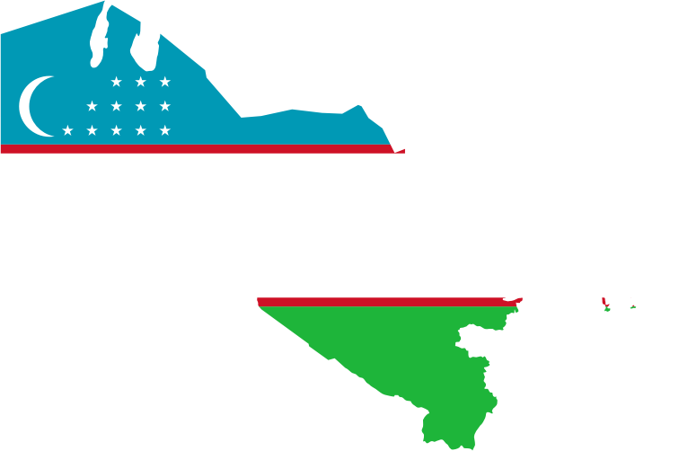 Uzbekistan Map Flag