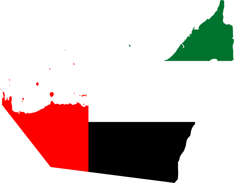 United Arab Emirates Map Flag