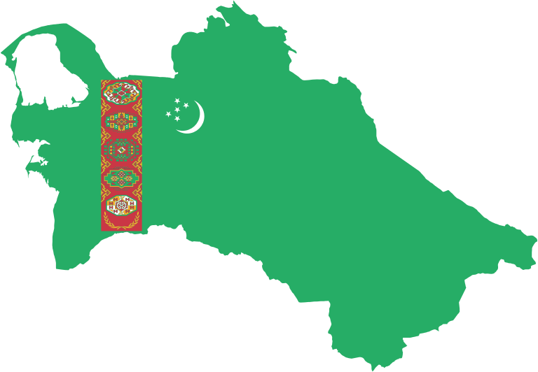 Turkmenistan Map Flag