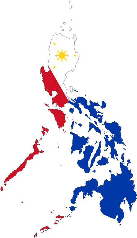 Philippines Map Flag With Stroke