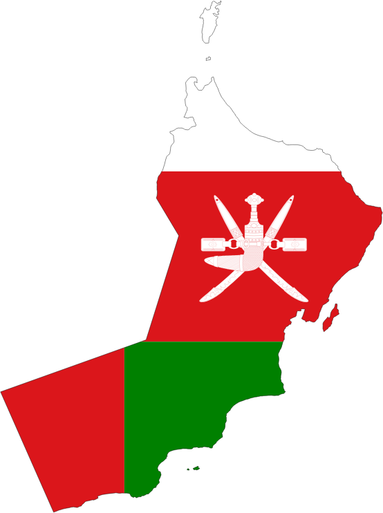 Oman Map Flag With Stroke