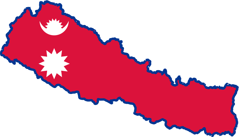 Nepal New Map With Flag Nepal Map Flag - Openclipart