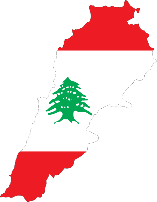 Lebanon Map Flag With Stroke