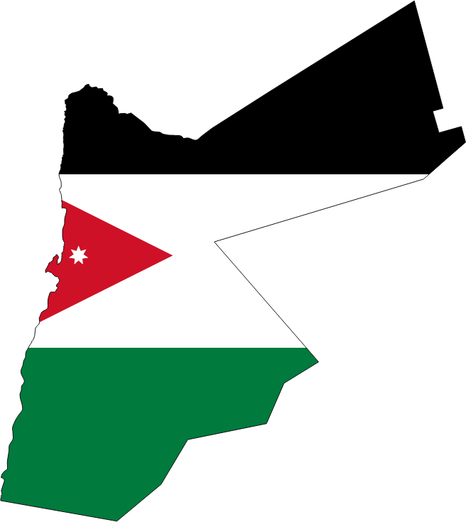 Jordan Map Flag With Stroke