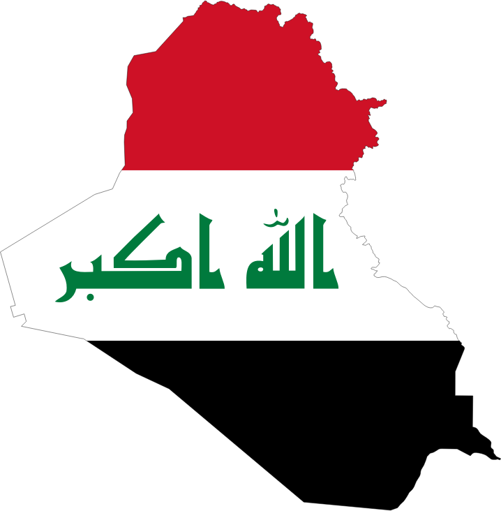 Iraq Map Flag With Stroke