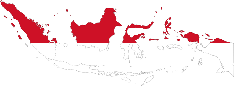 Indonesia Map Flag With Stroke