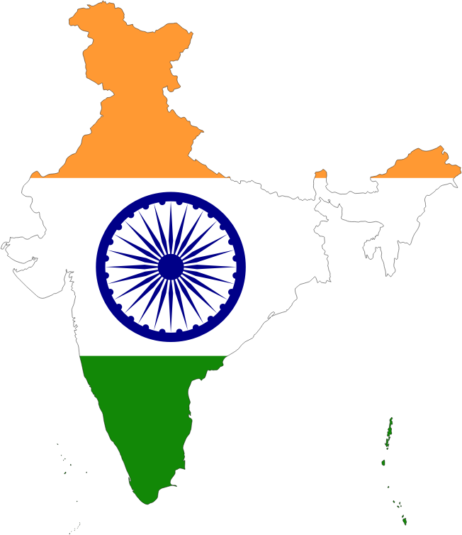 India Map Flag With Stroke