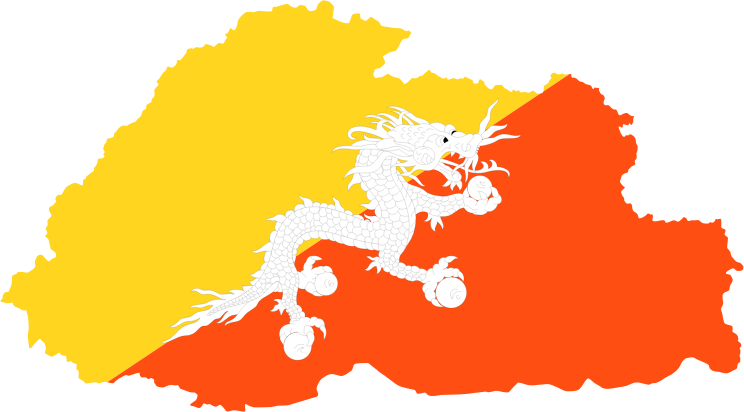 Bhutan Map Flag