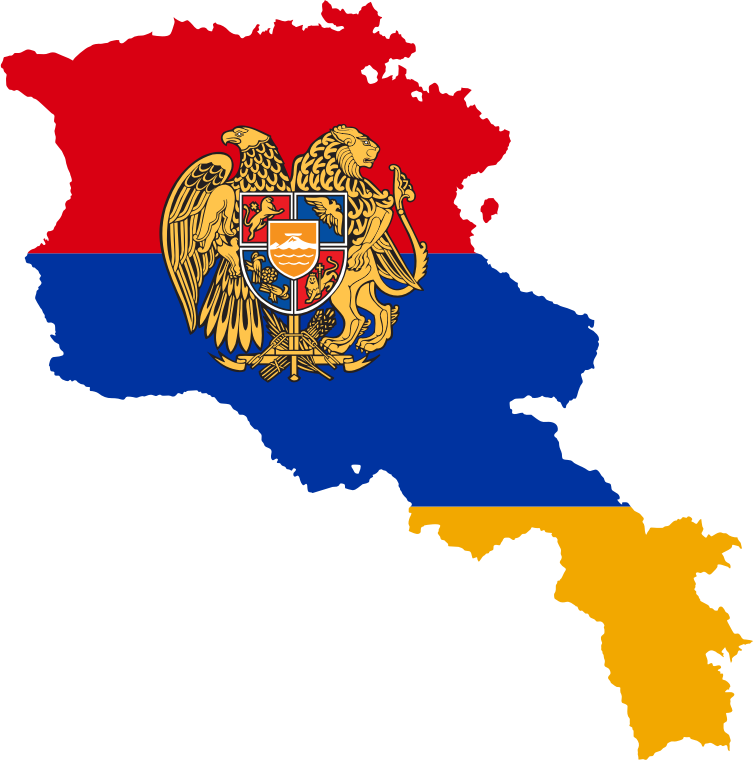 Armenia Map Flag With Coat Of Arms