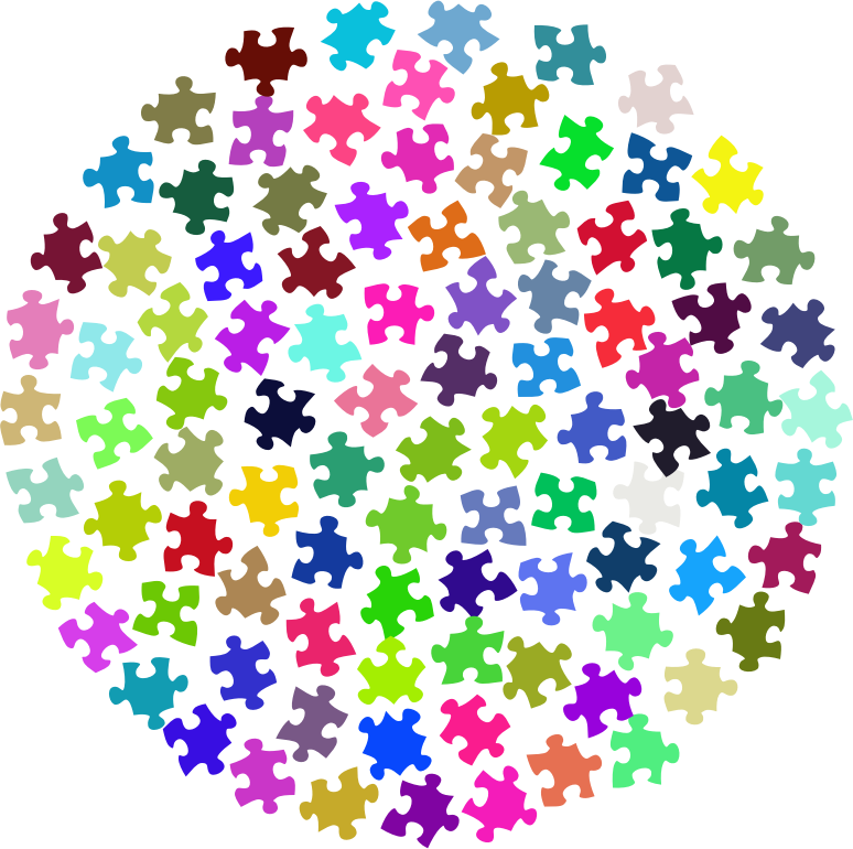 Prismatic Puzzle Pieces Circle