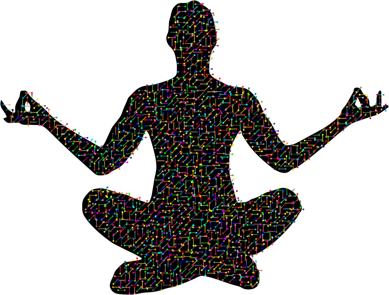 Prismatic Molecular Yoga Pose Silhouette 14 With Background