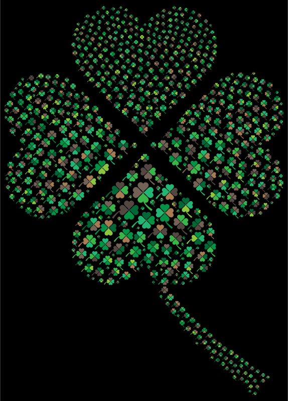 Green Four Leaf Clover Fractal