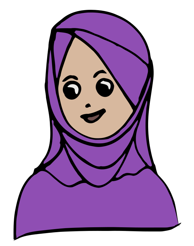 Girl With Headscarf Colour Openclipart 