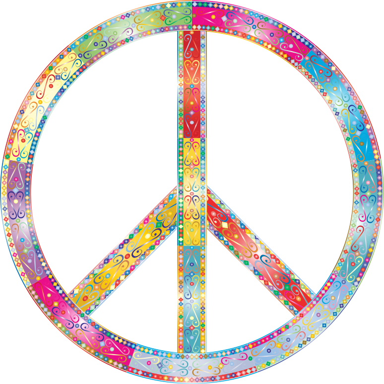 Prismatic Decorative Ornamental Peace Sign