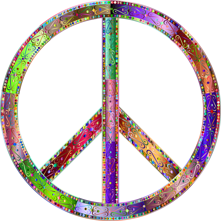 Prismatic Decorative Ornamental Peace Sign 2