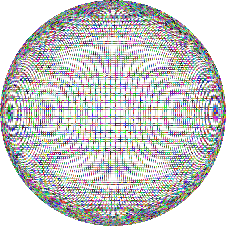 Prismatic Wireframe Sphere No Background