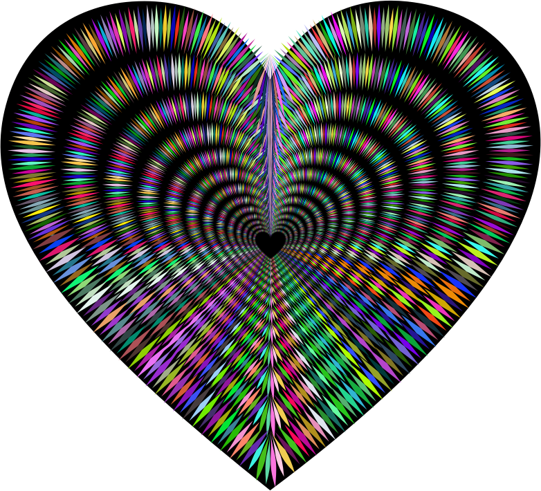 Prismatic Sharp Spiky Heart Tunnel With Background