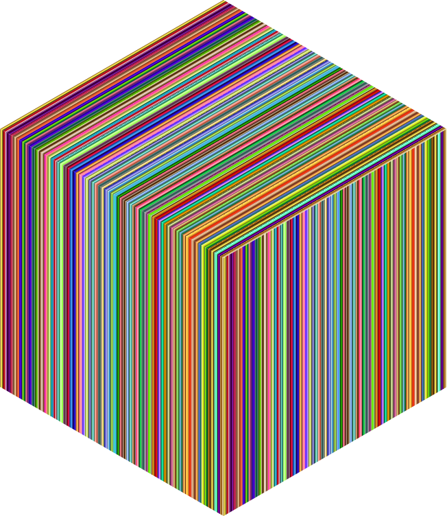 Prismatic Striped Cube