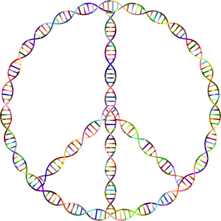 Chromatic DNA Helix Peace Sign