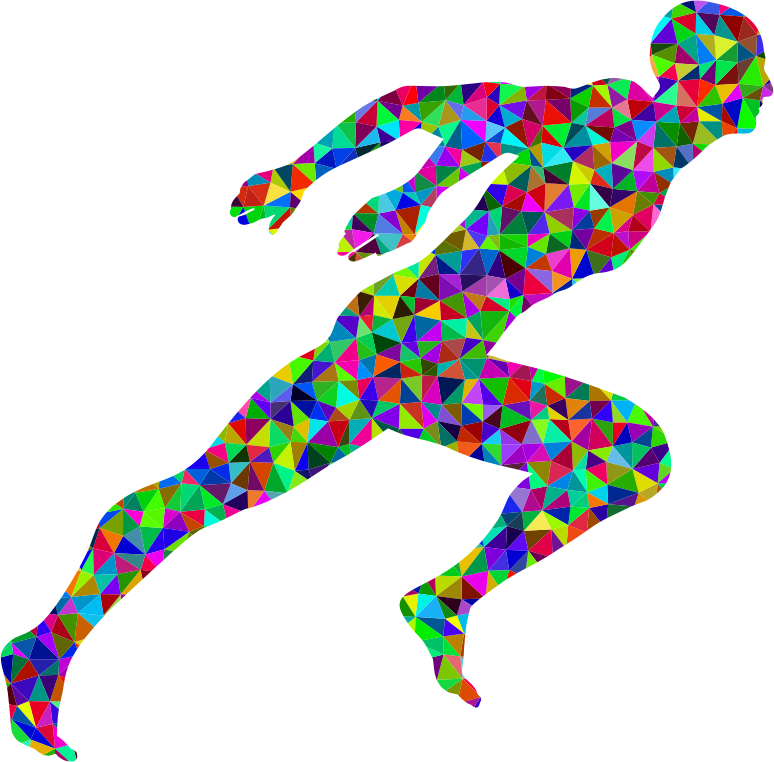 Low Poly Prismatic Sprinting Man