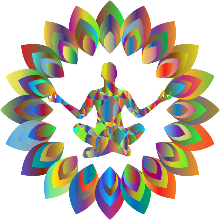 Prismatic Abstract Blossom Yoga Pose