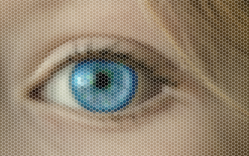 Blue Eye Hexagonal Mosaic
