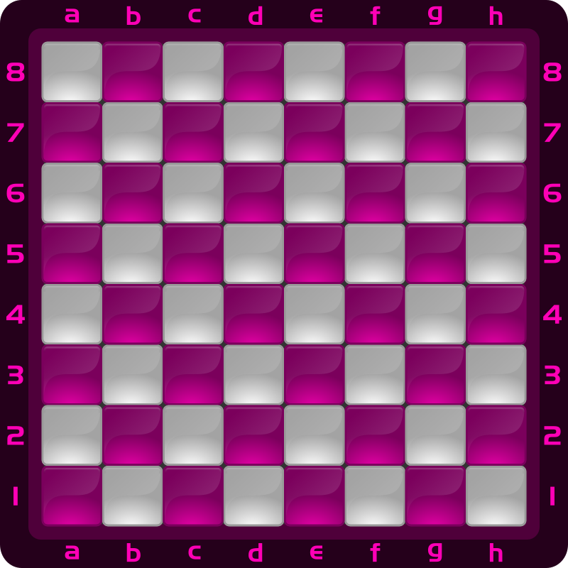 Chessboard Glossy Squares - fuchsia