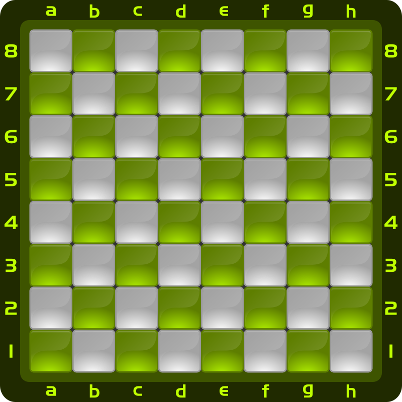 Chessboard Glossy Squares - Light Green