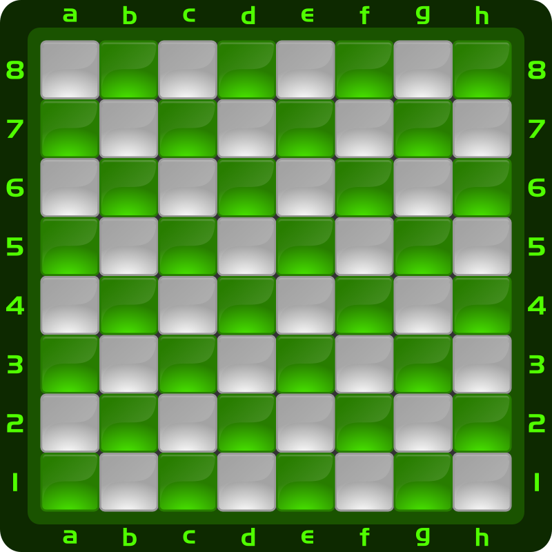 Chessboard Glossy Squares - Green