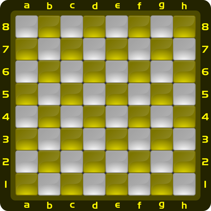 Chessboard Glossy Squares - Yellow