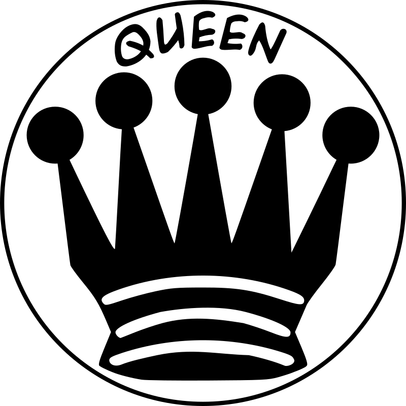 Silhouette Chess Piece REMIX – Queen / Dama Clip Art Image