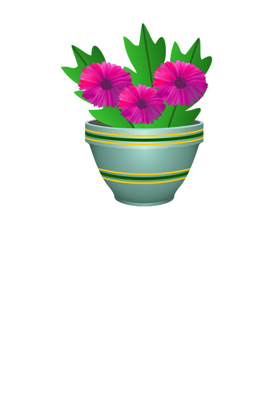 purple flower pot