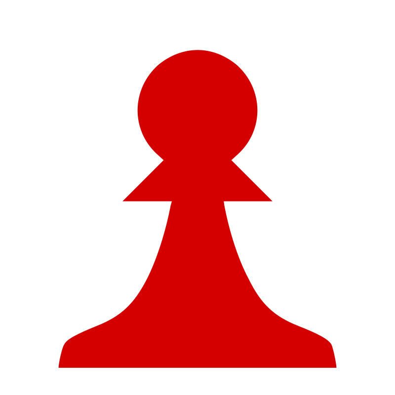 Chess Piece Silhouette - Red Pawn / Peón Rojo