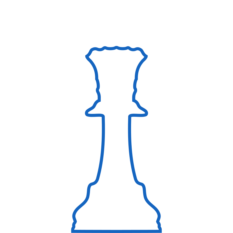 White Silhouette Staunton Chess Piece – Queen / Dama