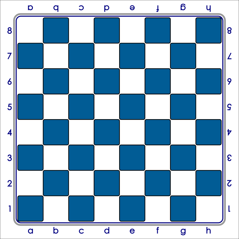 Standard Chess Board - Blue / Tablero de Ajedrez - Azul