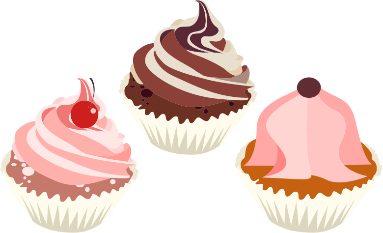 Three Delicious Cupcakes