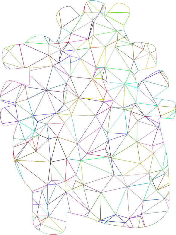 Prismatic Spacefem Low Poly Wireframe Heart