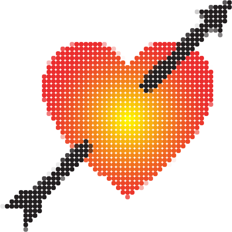 Heart Pierced By Arrow Mosaic