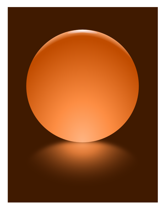 Orange Sphere Blurred Reflection