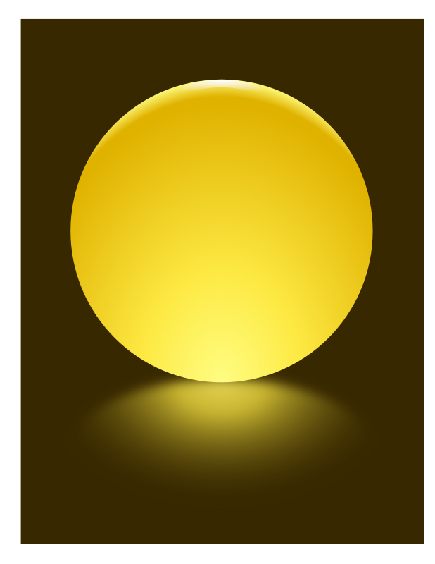 Yellow Sphere Blurred Reflection