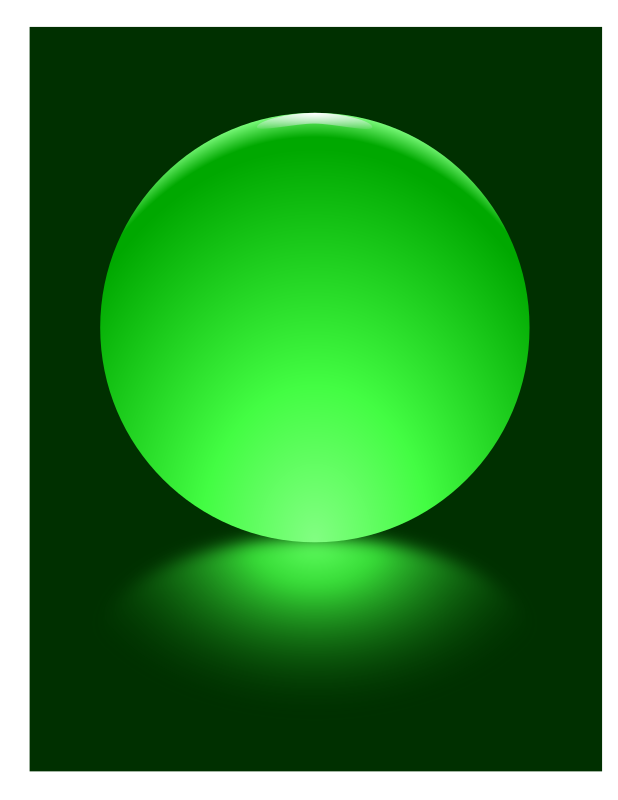 Green Sphere Blurred Reflection