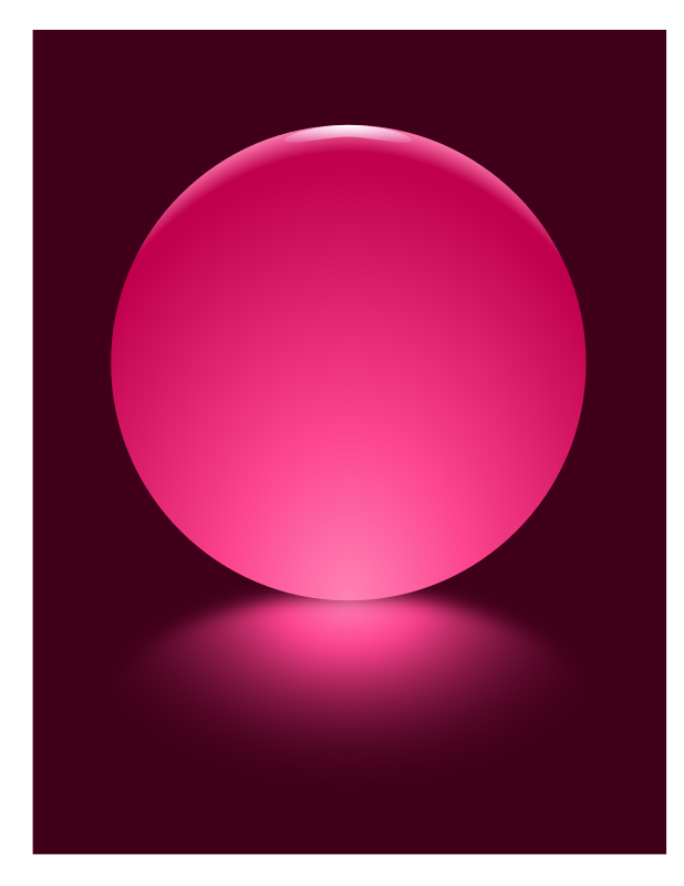 Pink Sphere Blurred Reflection