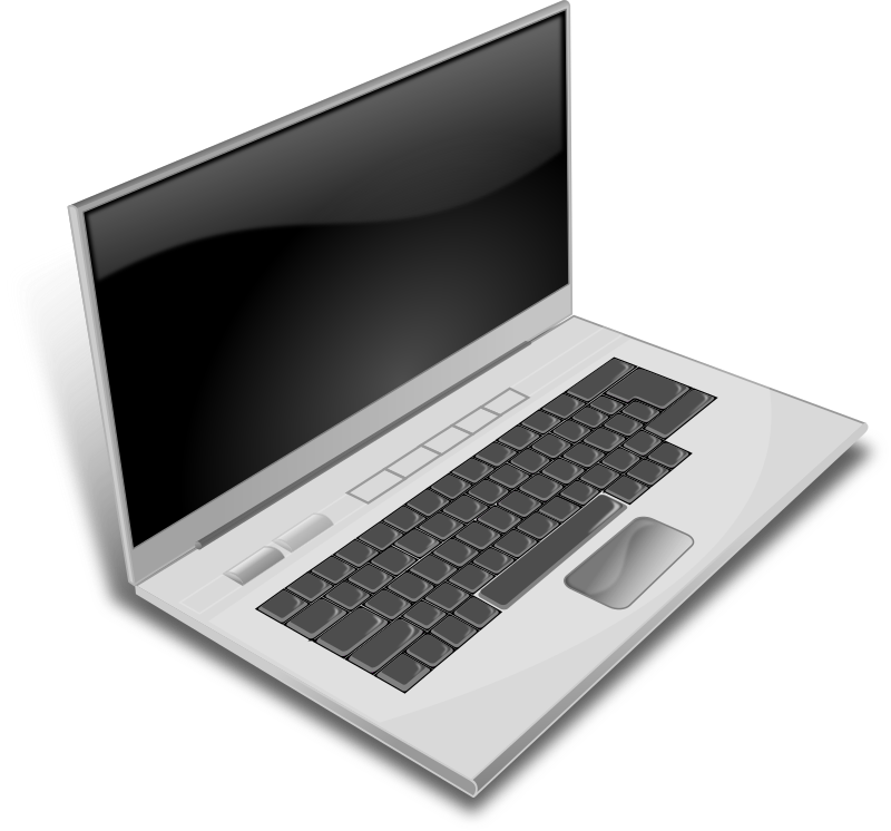 A gray laptop