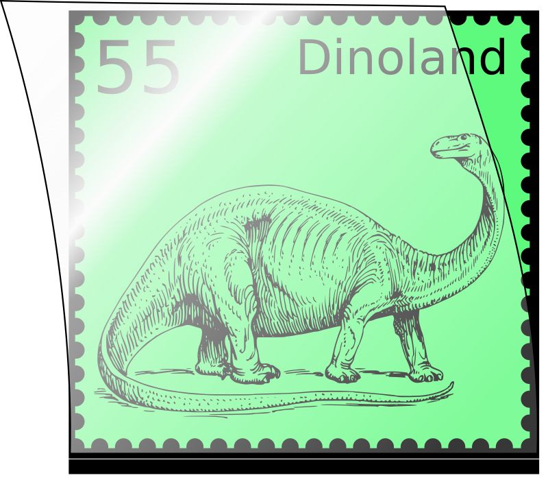 Dino stamp in stamp mount