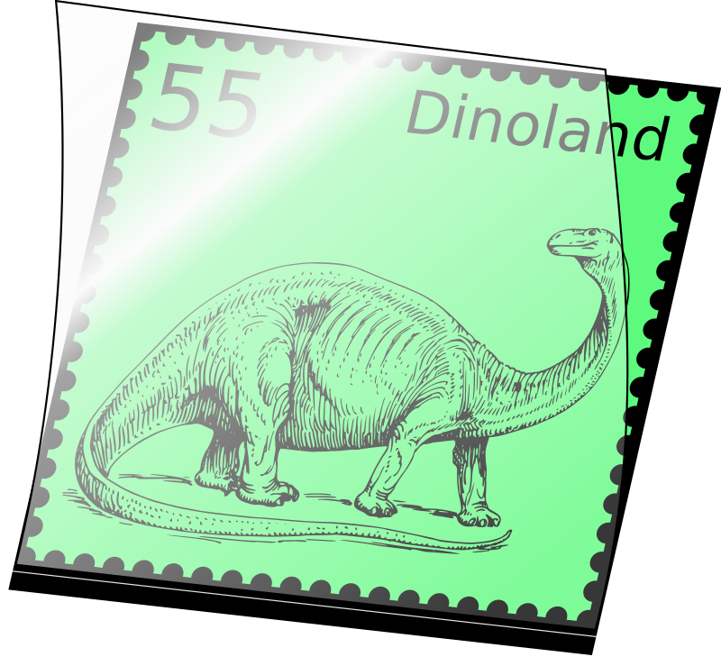 Dino stamp in stamp mount