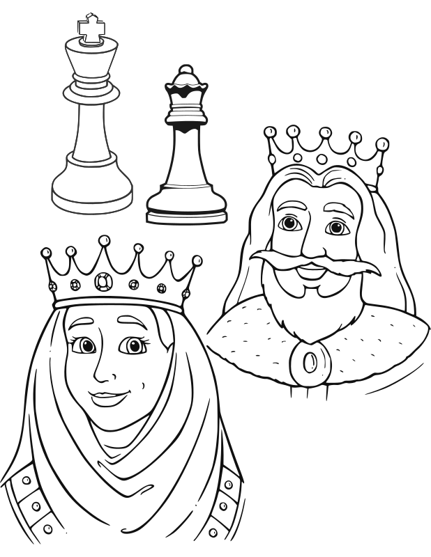 Chess coloring book / Dibujo Ajedrez para colorear -10- - Openclipart