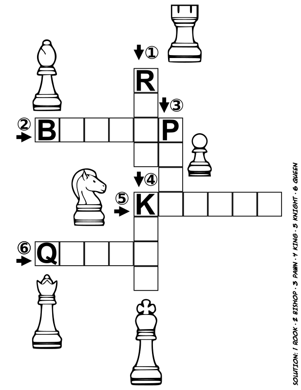 Chess coloring book - PUZZLE / CRUCIGRAMA Ajedrez -27-